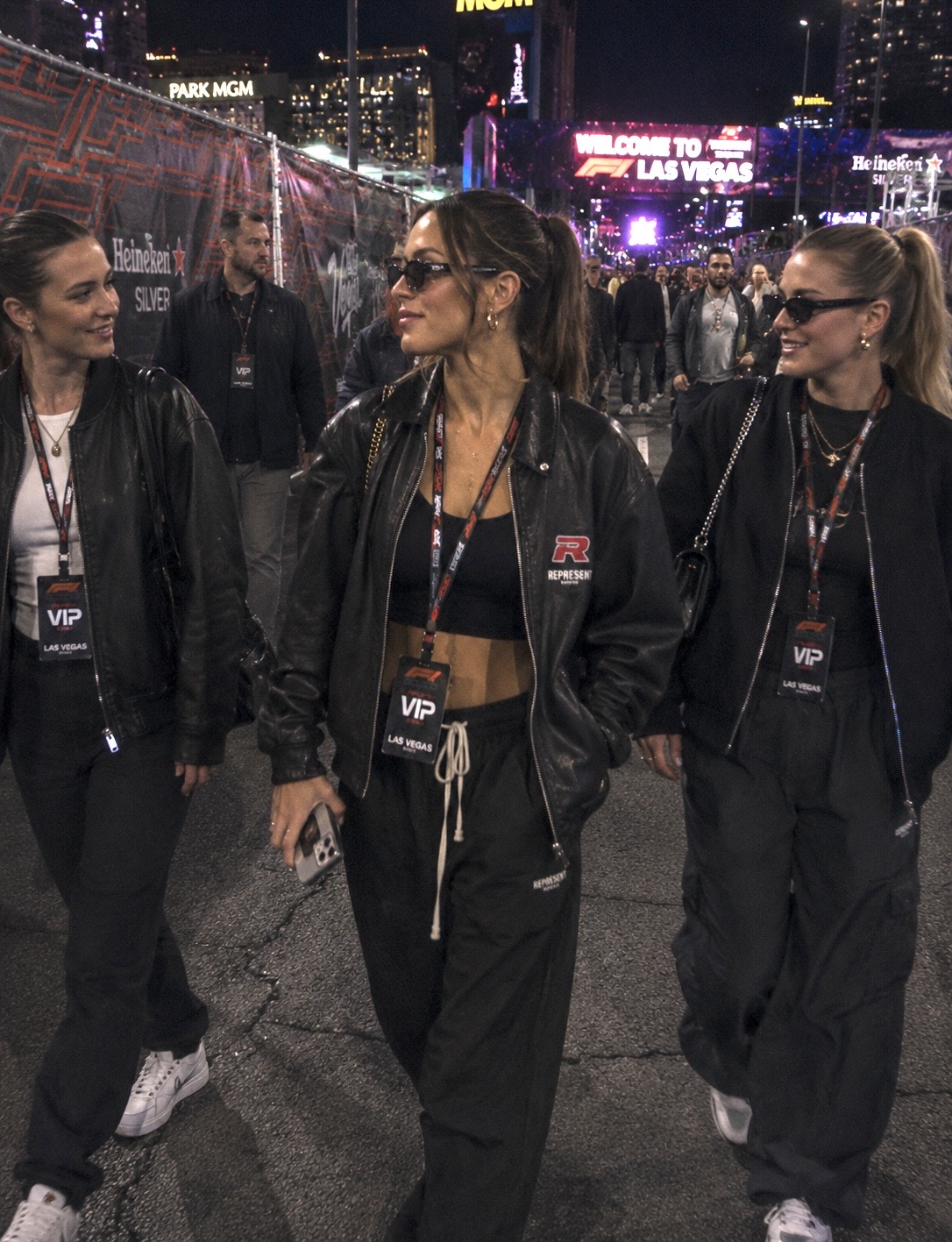 All-black after-dark Formula 1 styling at the Las Vegas Grand Prix.